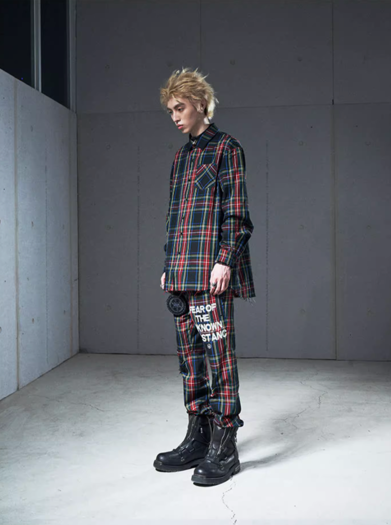 VENTUREK Tartan Check Destroyed Zipper Slim Pants | Face 3 Face