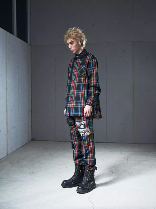 VENTUREK Tartan Check Destroyed Zipper Slim Pants | Face 3 Face