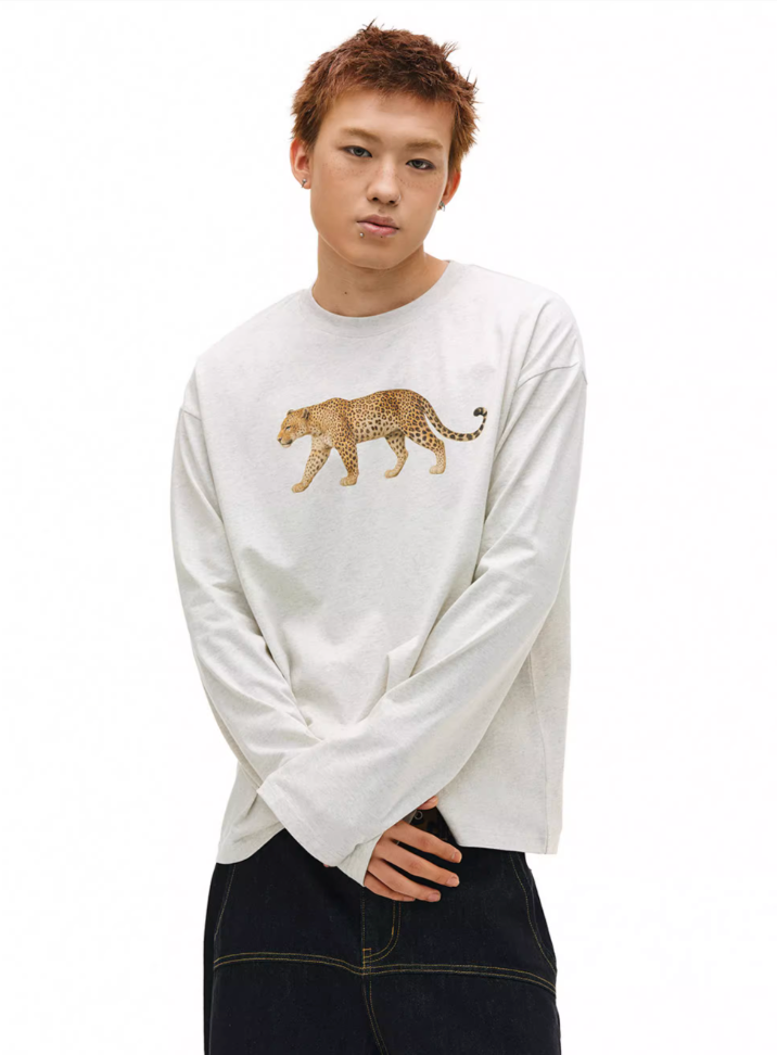 NOVACAM Leopard Digital Print Long Sleeve Tee | Face 3 Face