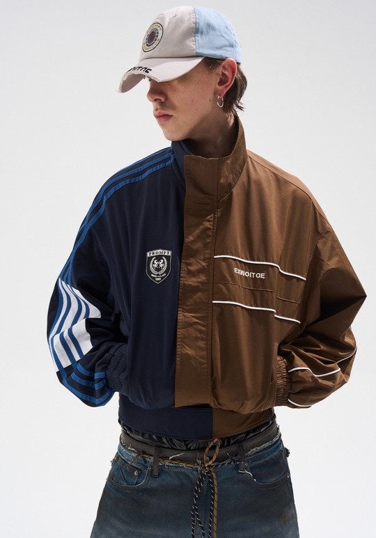 BLIND NO PLAN Color Clash Short Track Jacket | Face 3 Face