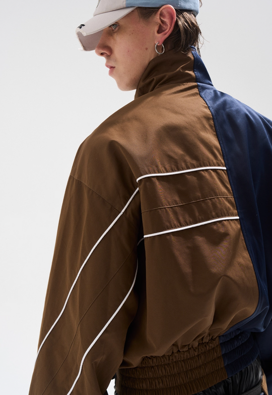 BLIND NO PLAN Color Clash Short Track Jacket | Face 3 Face