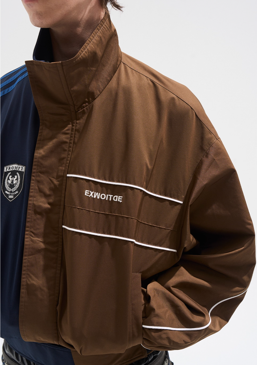 BLIND NO PLAN Color Clash Short Track Jacket | Face 3 Face