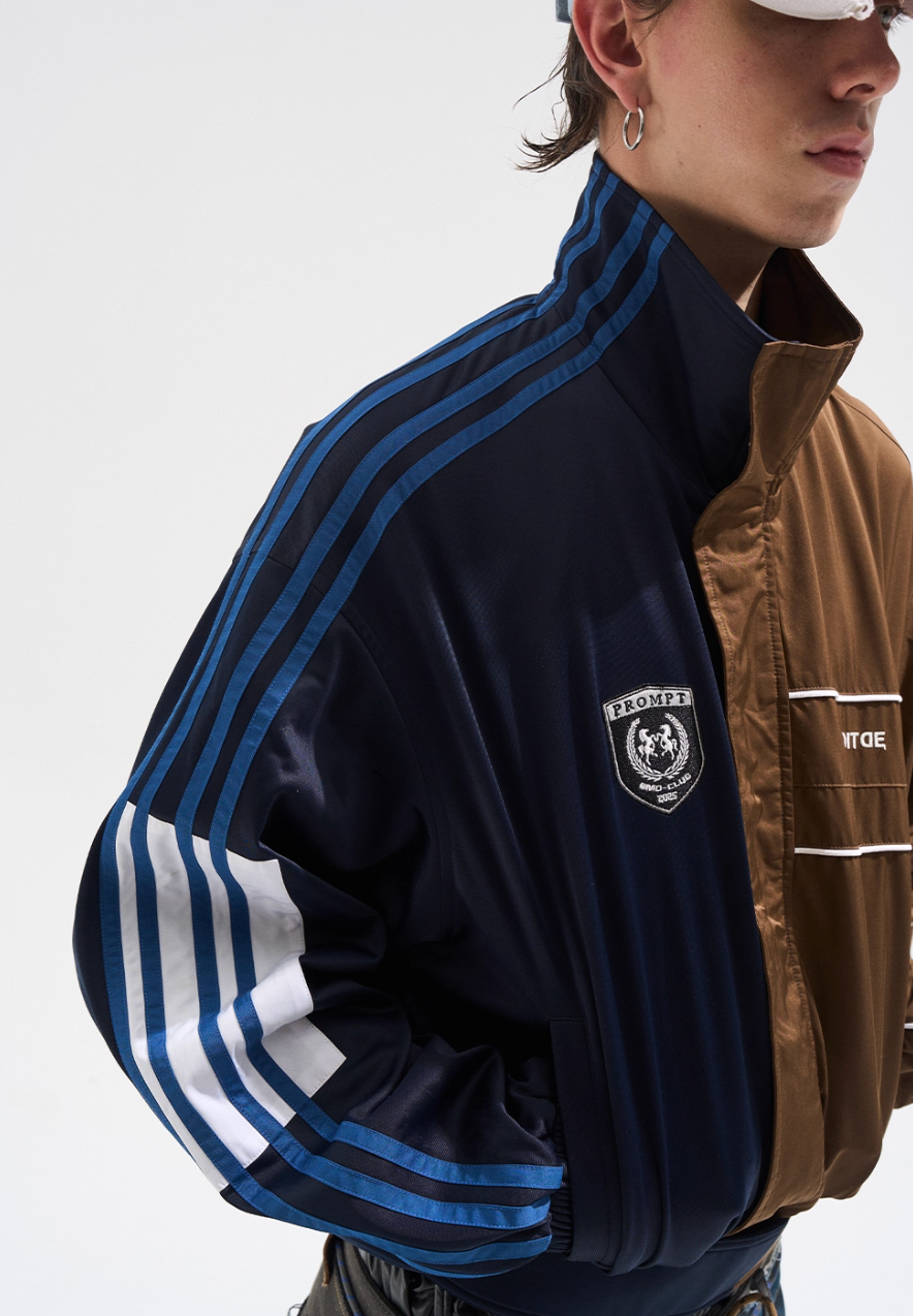 BLIND NO PLAN Color Clash Short Track Jacket | Face 3 Face