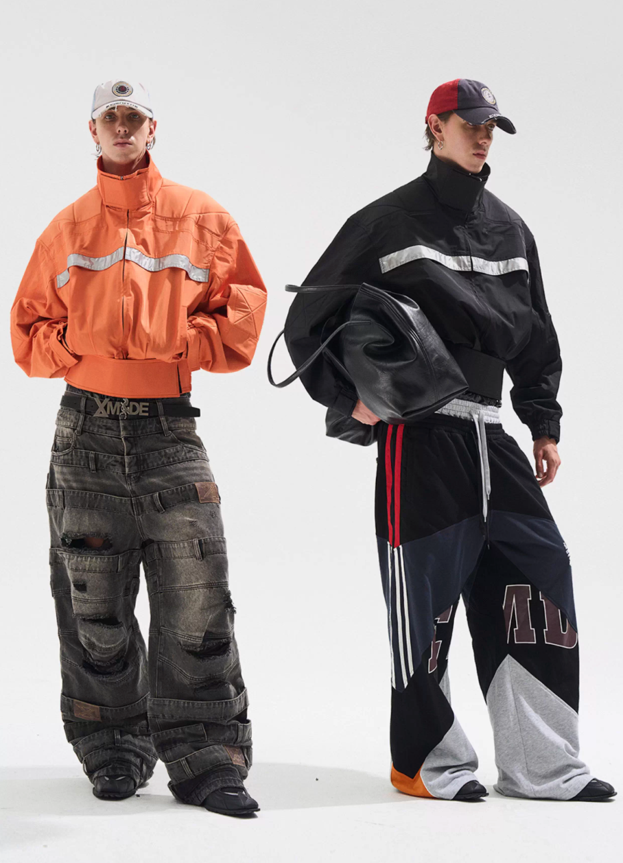 BLIND NO PLAN Reflective Stripes Short Jacket | Face 3 Face