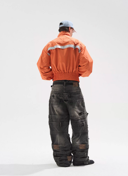 BLIND NO PLAN Reflective Stripes Short Jacket | Face 3 Face