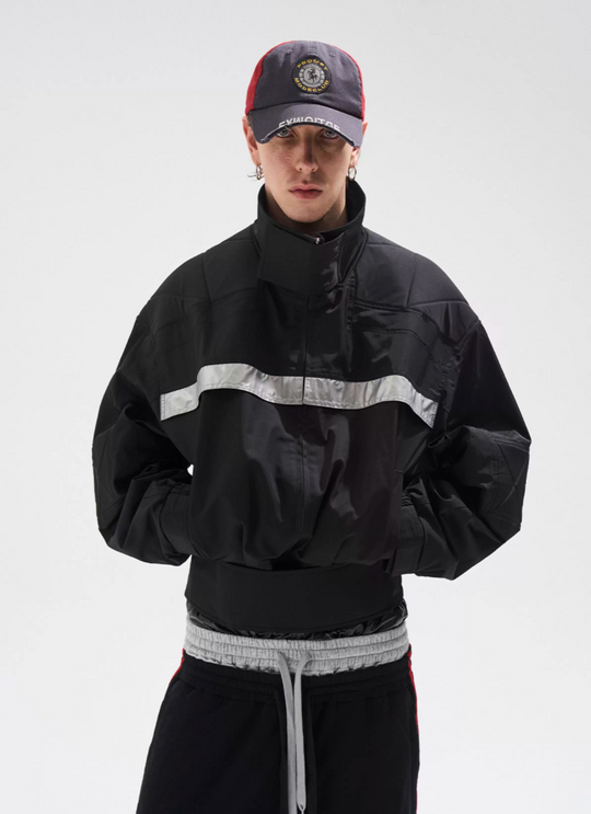 BLIND NO PLAN Reflective Stripes Short Jacket | Face 3 Face