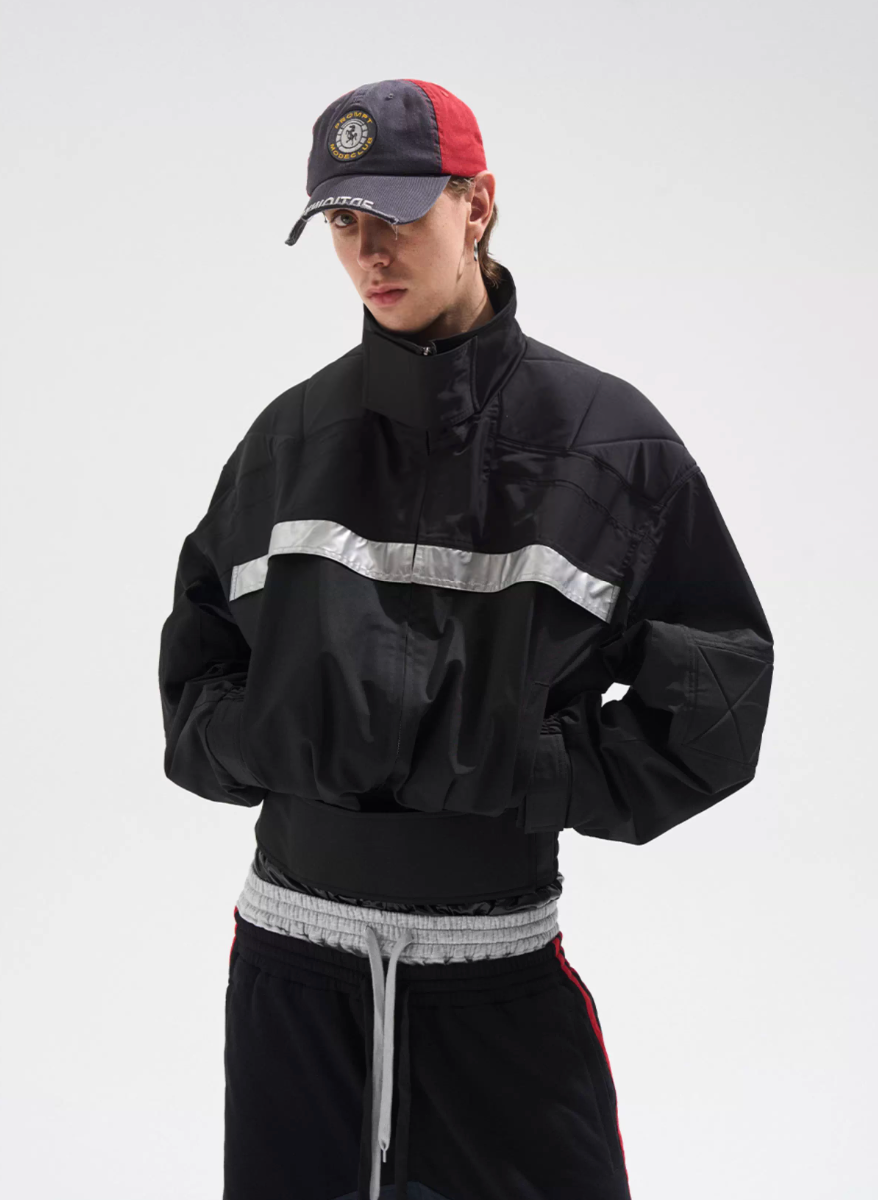 BLIND NO PLAN Reflective Stripes Short Jacket | Face 3 Face