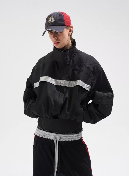 BLIND NO PLAN Reflective Stripes Short Jacket | Face 3 Face