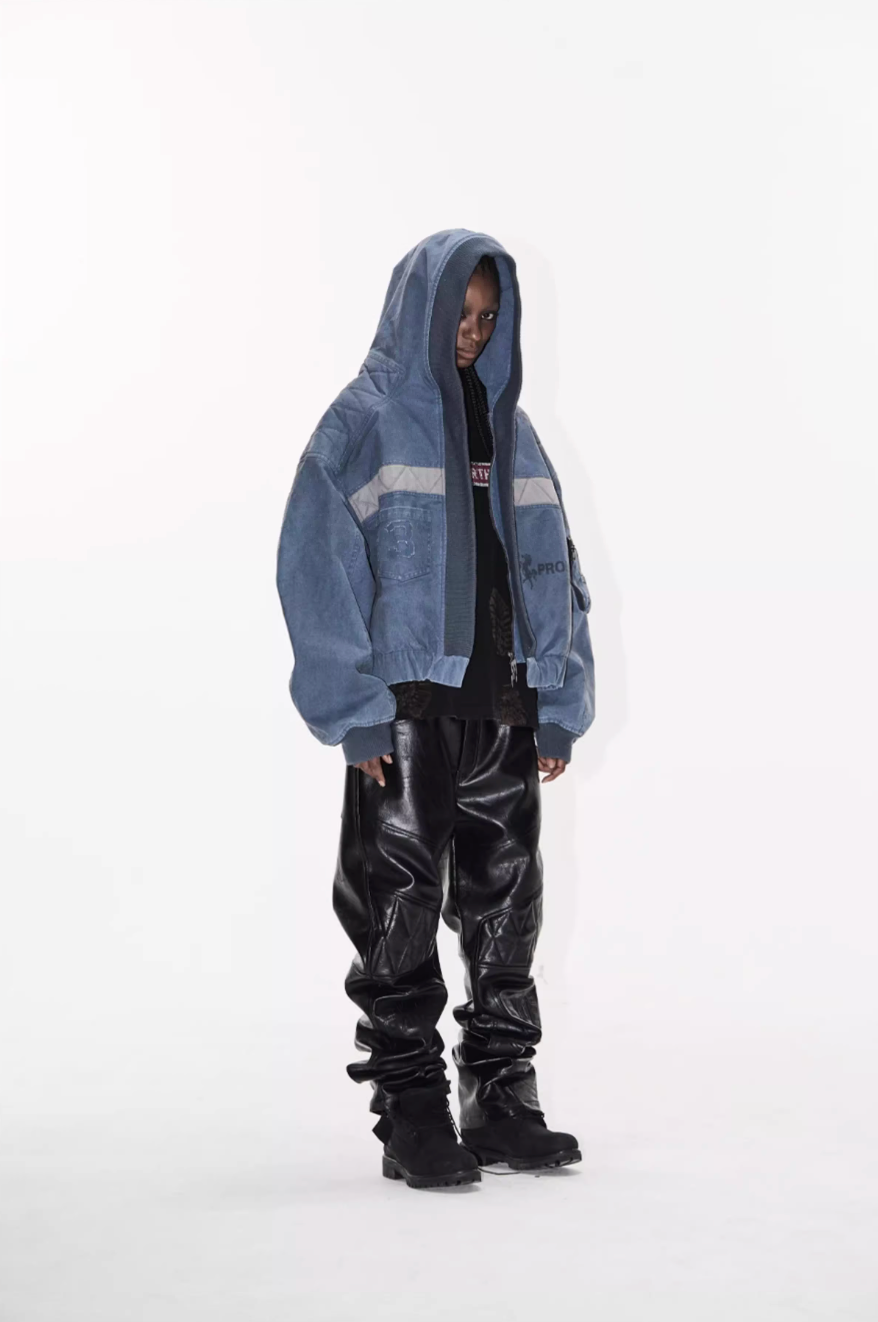 BLIND NO PLAN Washed Distressed MA-1 Work Jacket | Face 3 Face