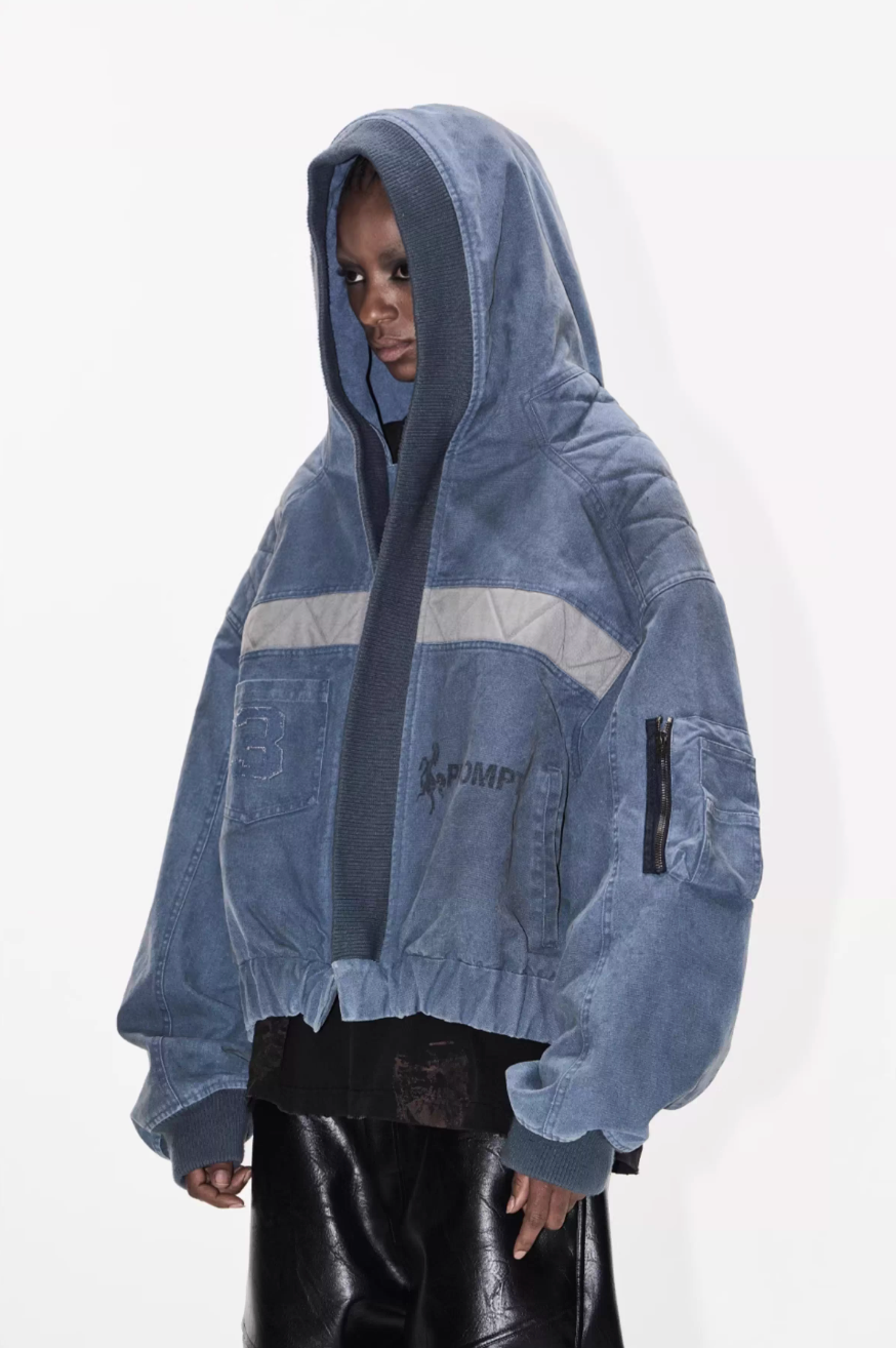 BLIND NO PLAN Washed Distressed MA-1 Work Jacket | Face 3 Face