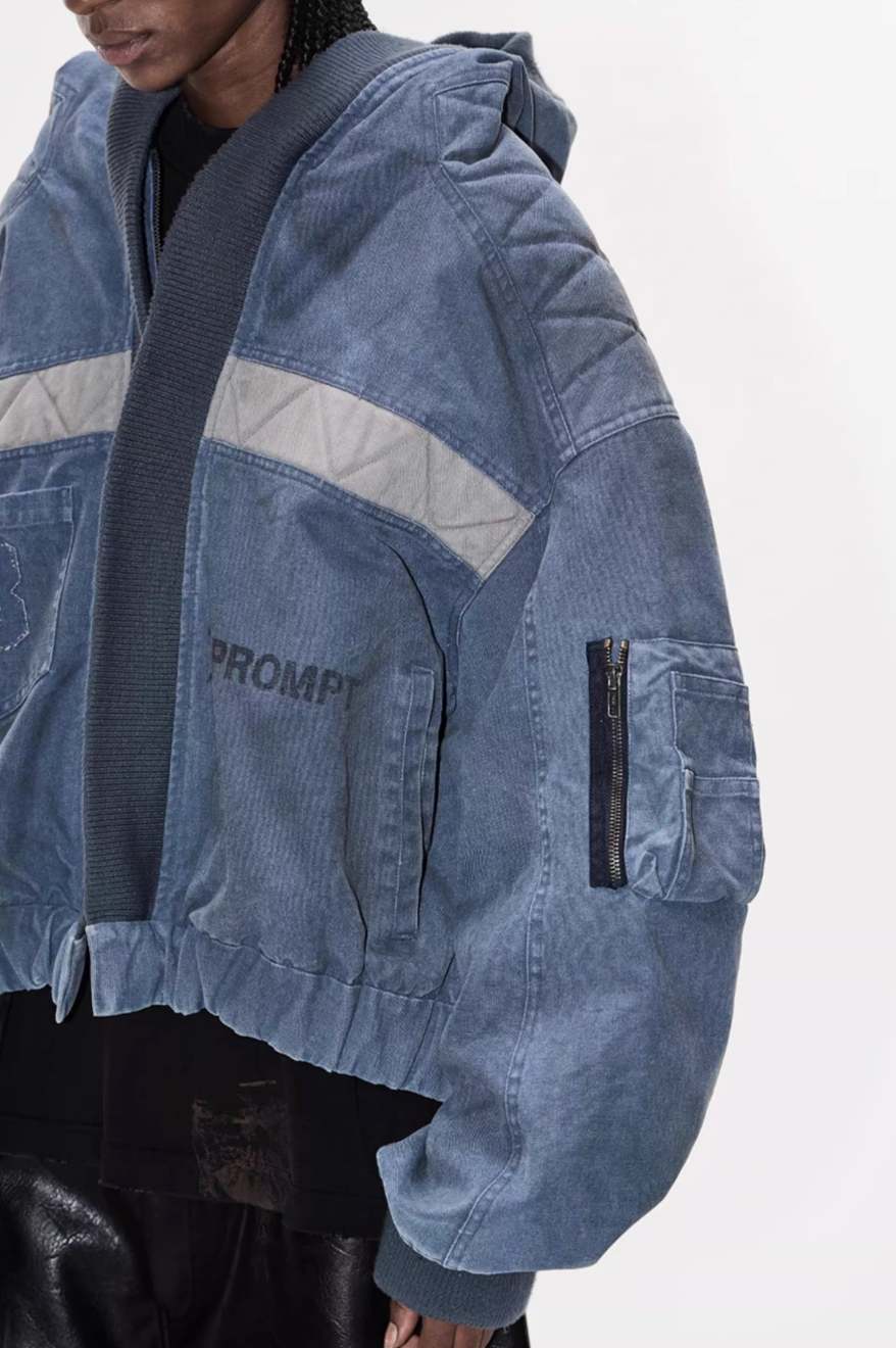 BLIND NO PLAN Washed Distressed MA-1 Work Jacket | Face 3 Face