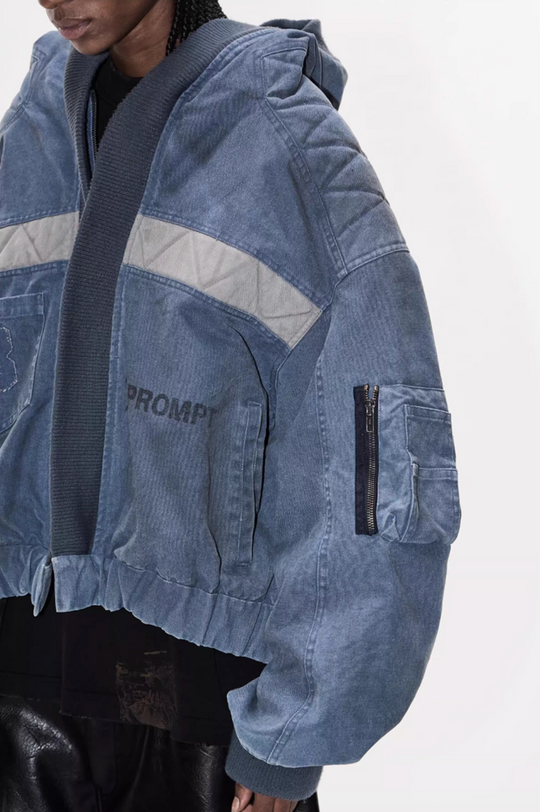 BLIND NO PLAN Washed Distressed MA-1 Work Jacket | Face 3 Face