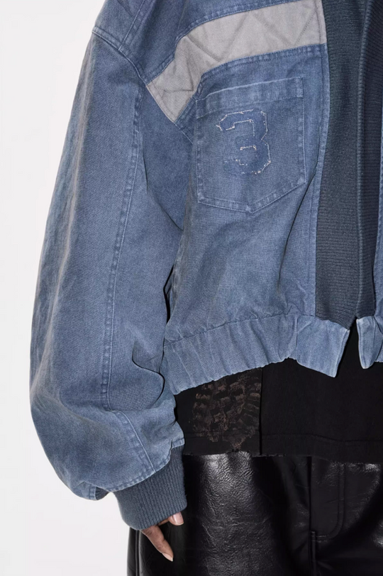 BLIND NO PLAN Washed Distressed MA-1 Work Jacket | Face 3 Face