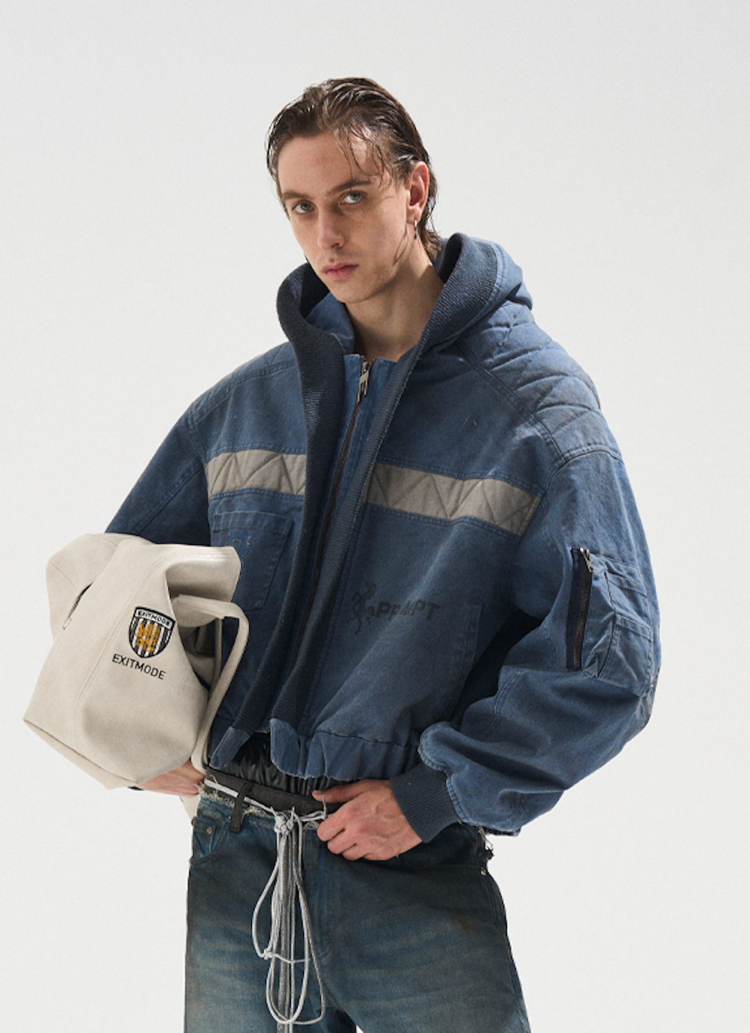 BLIND NO PLAN Washed Distressed MA-1 Work Jacket | Face 3 Face