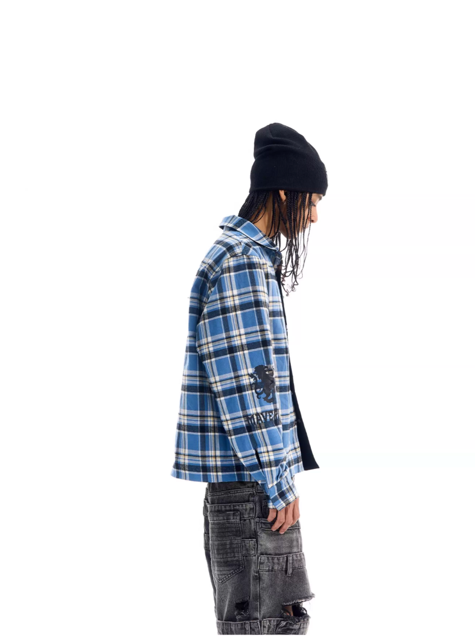 BLIND NO PLAN Reversible Plaid Long Sleeve Shirt Jacket | Face 3 Face