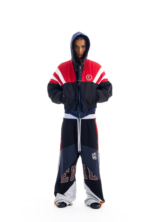 BLIND NO PLAN Contrast Color Sports Bomber Jacket | Face 3 Face