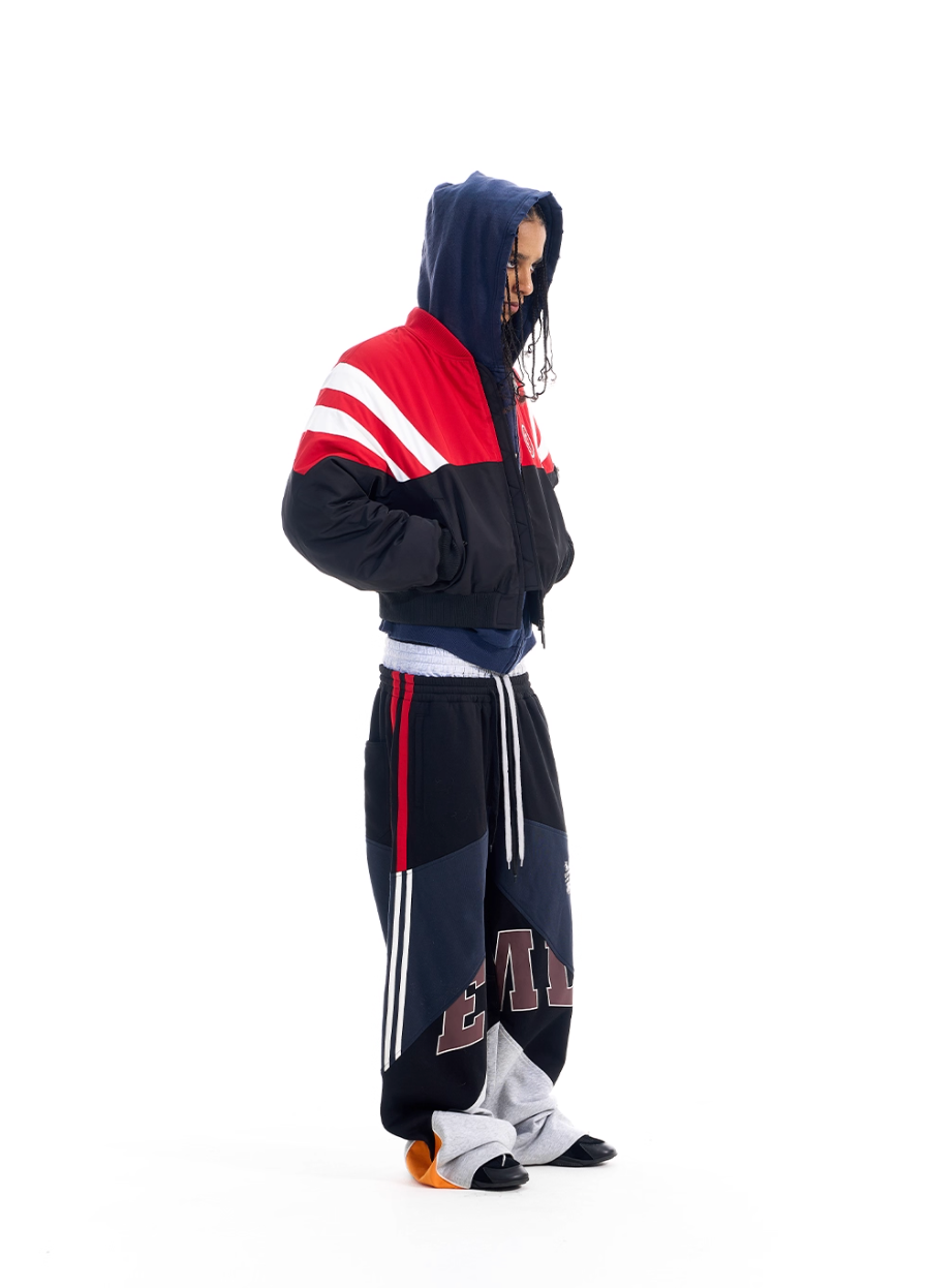 BLIND NO PLAN Contrast Color Sports Bomber Jacket | Face 3 Face