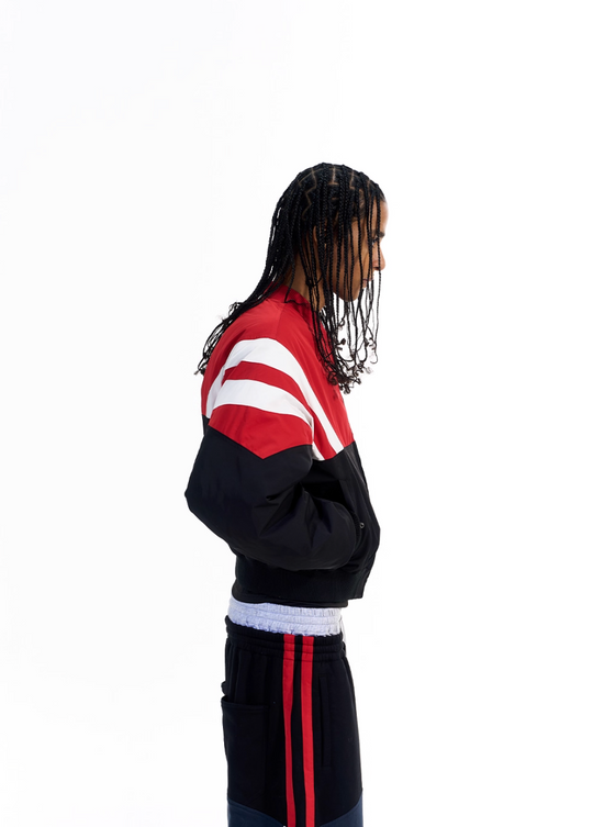 BLIND NO PLAN Contrast Color Sports Bomber Jacket | Face 3 Face