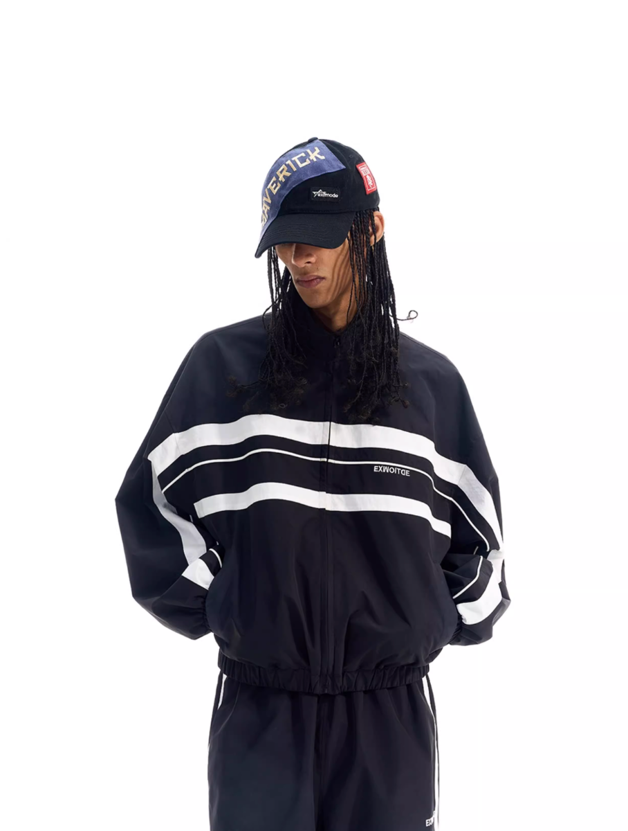 BLIND NO PLAN Color Block Windproof Sport Track Jacket | Face 3 Face