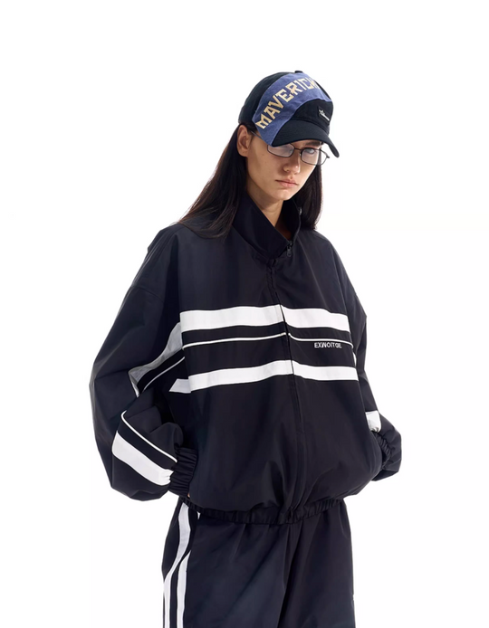 BLIND NO PLAN Color Block Windproof Sport Track Jacket | Face 3 Face