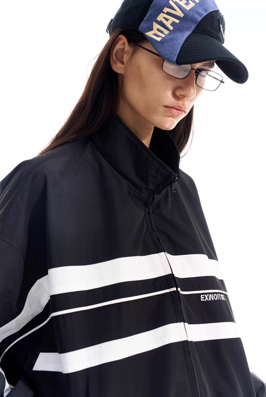 BLIND NO PLAN Color Block Windproof Sport Track Jacket | Face 3 Face