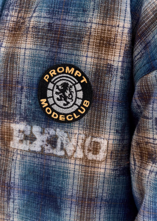 BLIND NO PLAN Fur Collar Plaid Padded Shirt Jacket | Face 3 Face