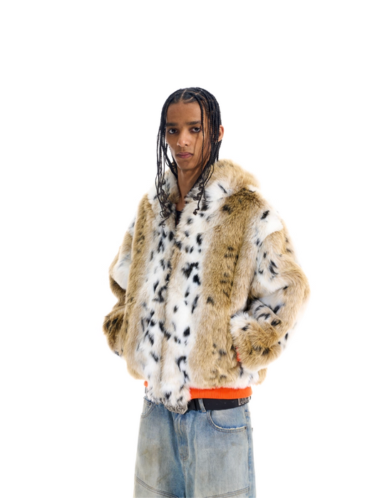 BLIND NO PLAN Reversible Leopard Fur Padded Bomber Jacket | Face 3 Face