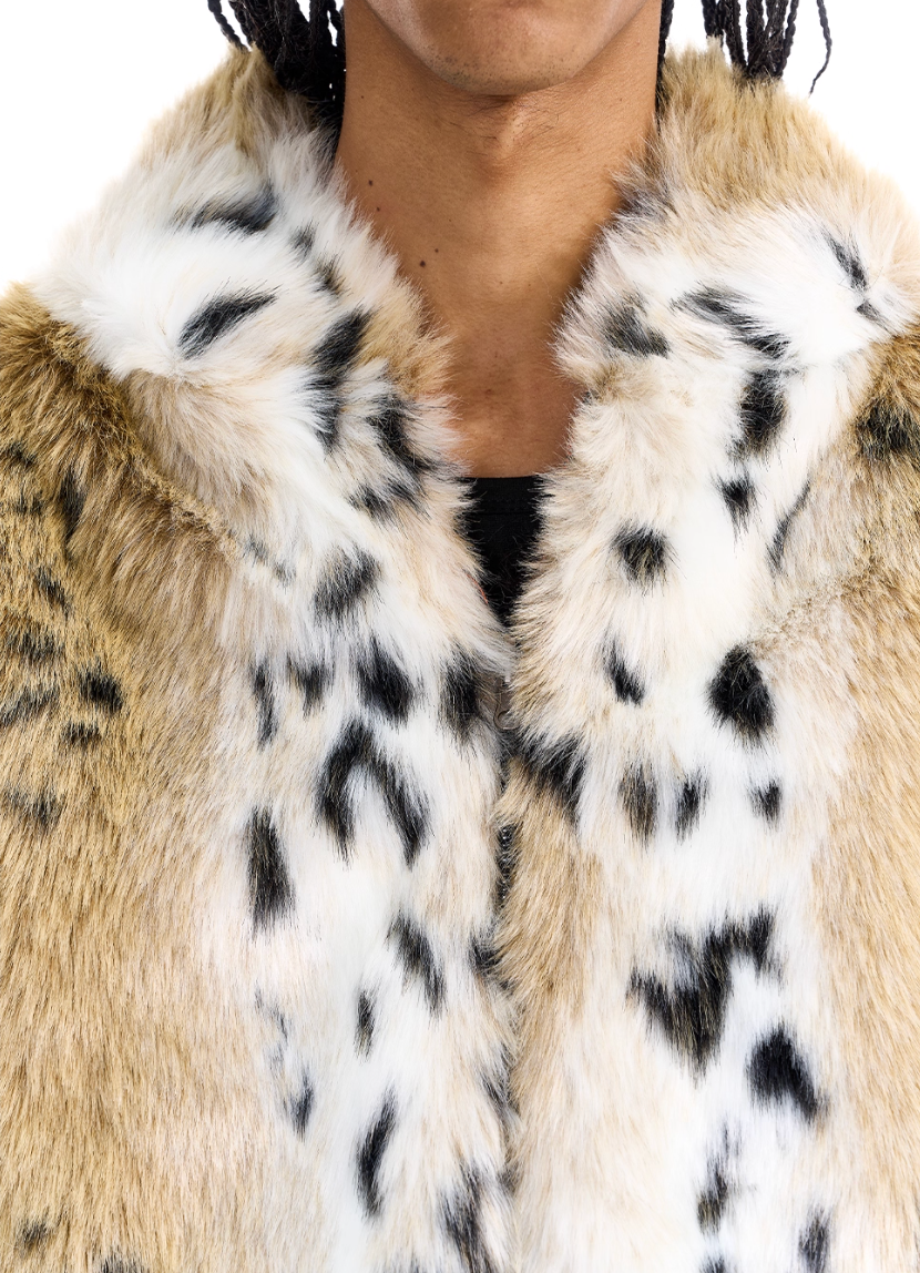 BLIND NO PLAN Reversible Leopard Fur Padded Bomber Jacket | Face 3 Face
