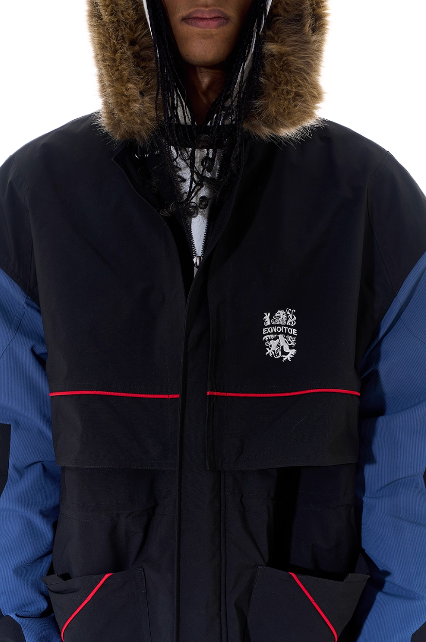 BLIND NO PLAN Color Block Fur Collar Coat | Face 3 Face