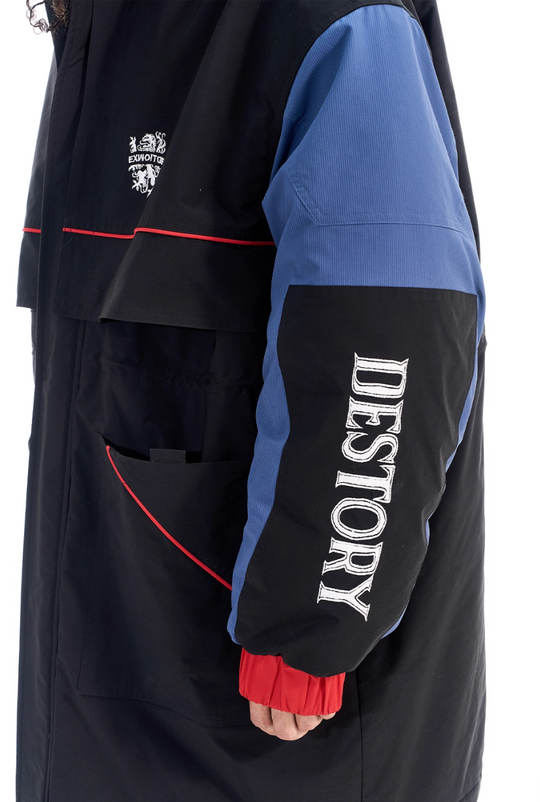 BLIND NO PLAN Color Block Fur Collar Coat | Face 3 Face