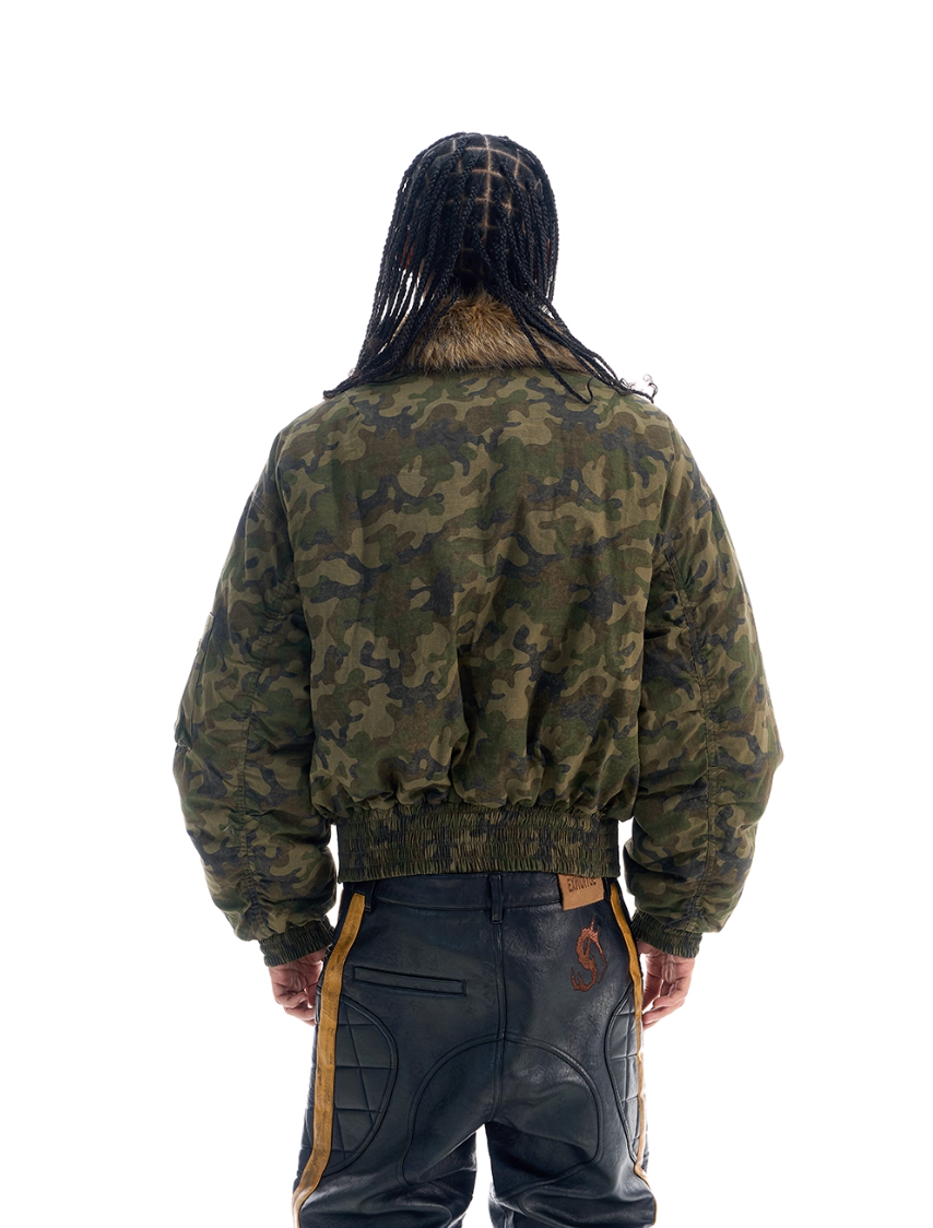 BLIND NO PLAN Reversible Camouflage MA-1 Bomber Jacket | Face 3 Face