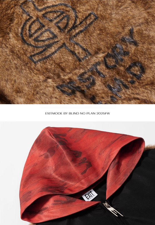 BLIND NO PLAN Patchwork Fur Hooded Vest | Face 3 Face