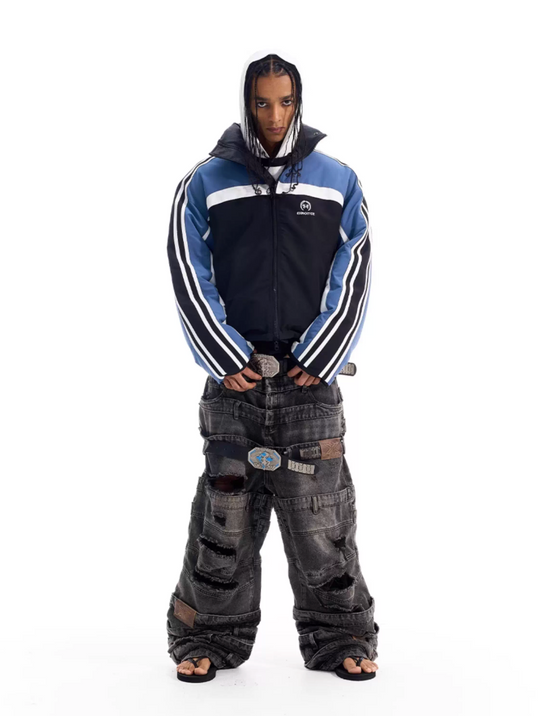 BLIND NO PLAN Reversible Sports Puffer Jacket | Face 3 Face