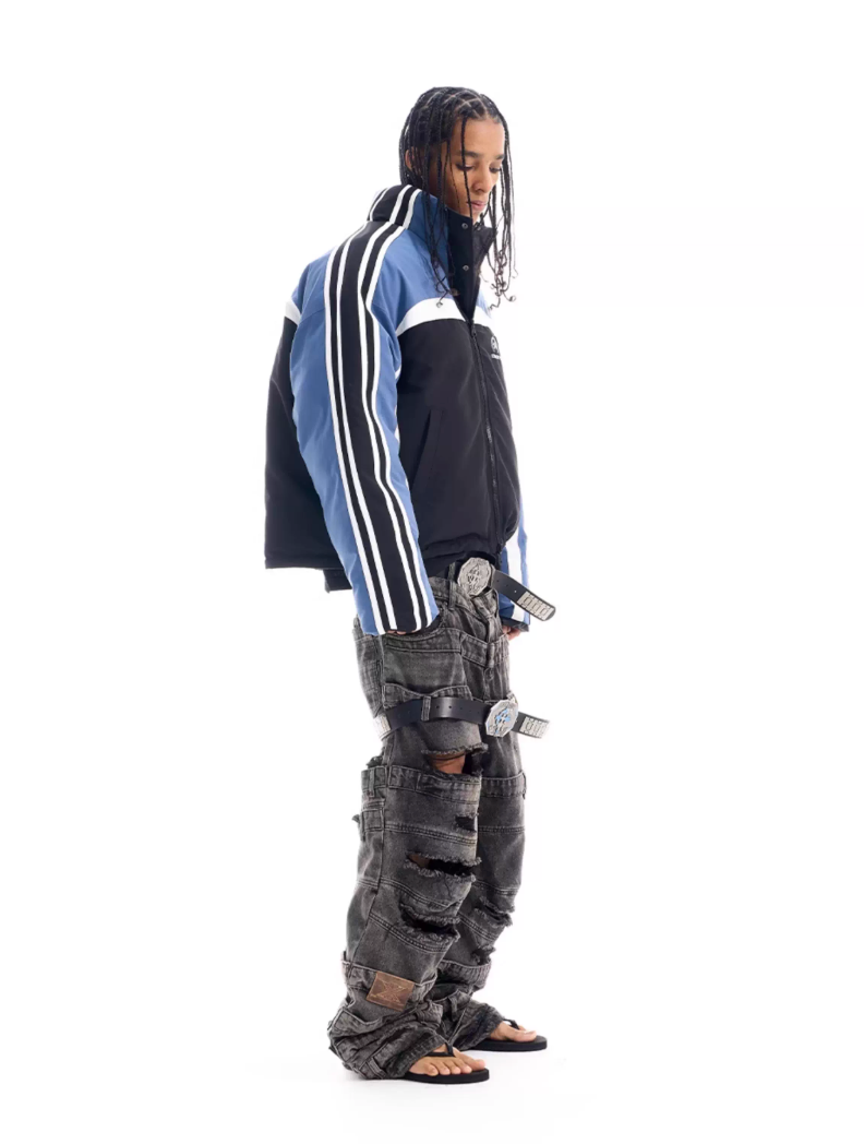 BLIND NO PLAN Reversible Sports Puffer Jacket | Face 3 Face