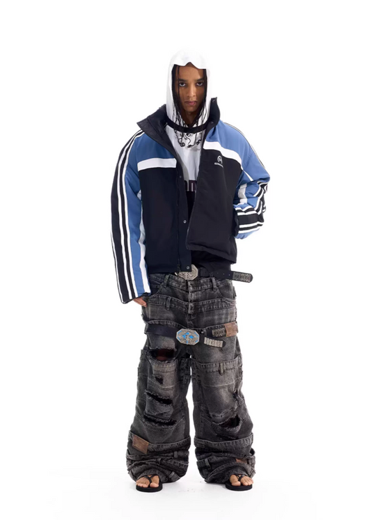 BLIND NO PLAN Reversible Sports Puffer Jacket | Face 3 Face