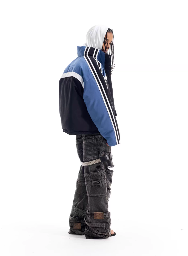 BLIND NO PLAN Reversible Sports Puffer Jacket | Face 3 Face