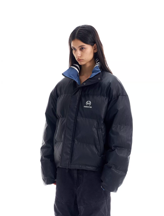 BLIND NO PLAN Reversible Sports Puffer Jacket | Face 3 Face
