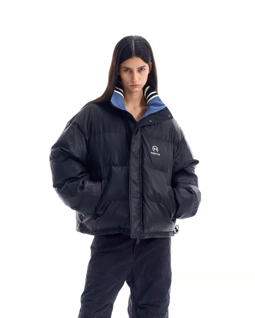 BLIND NO PLAN Reversible Sports Puffer Jacket | Face 3 Face