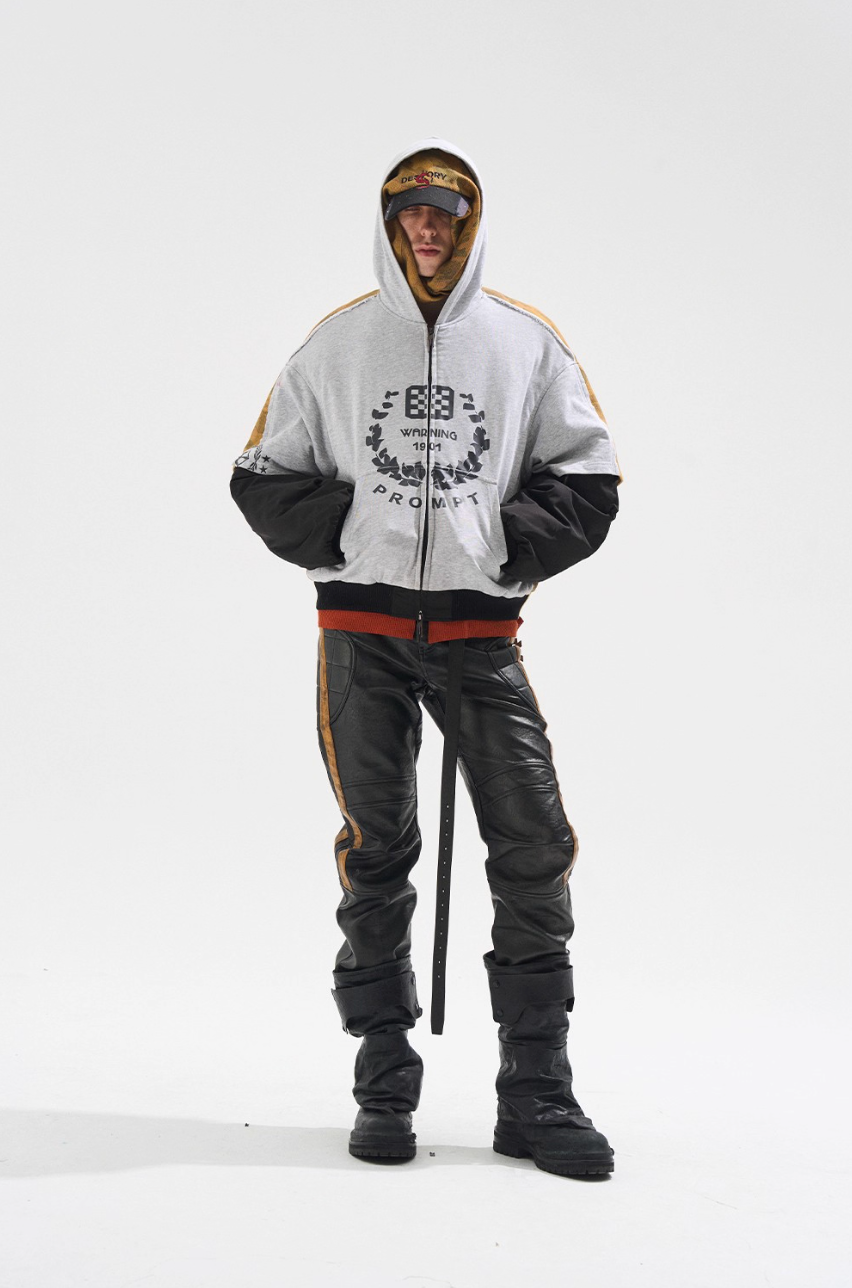 BLIND NO PLAN Reconstructed Patchwork Camouflage Padded MA-1 Jacket | Face 3 Face