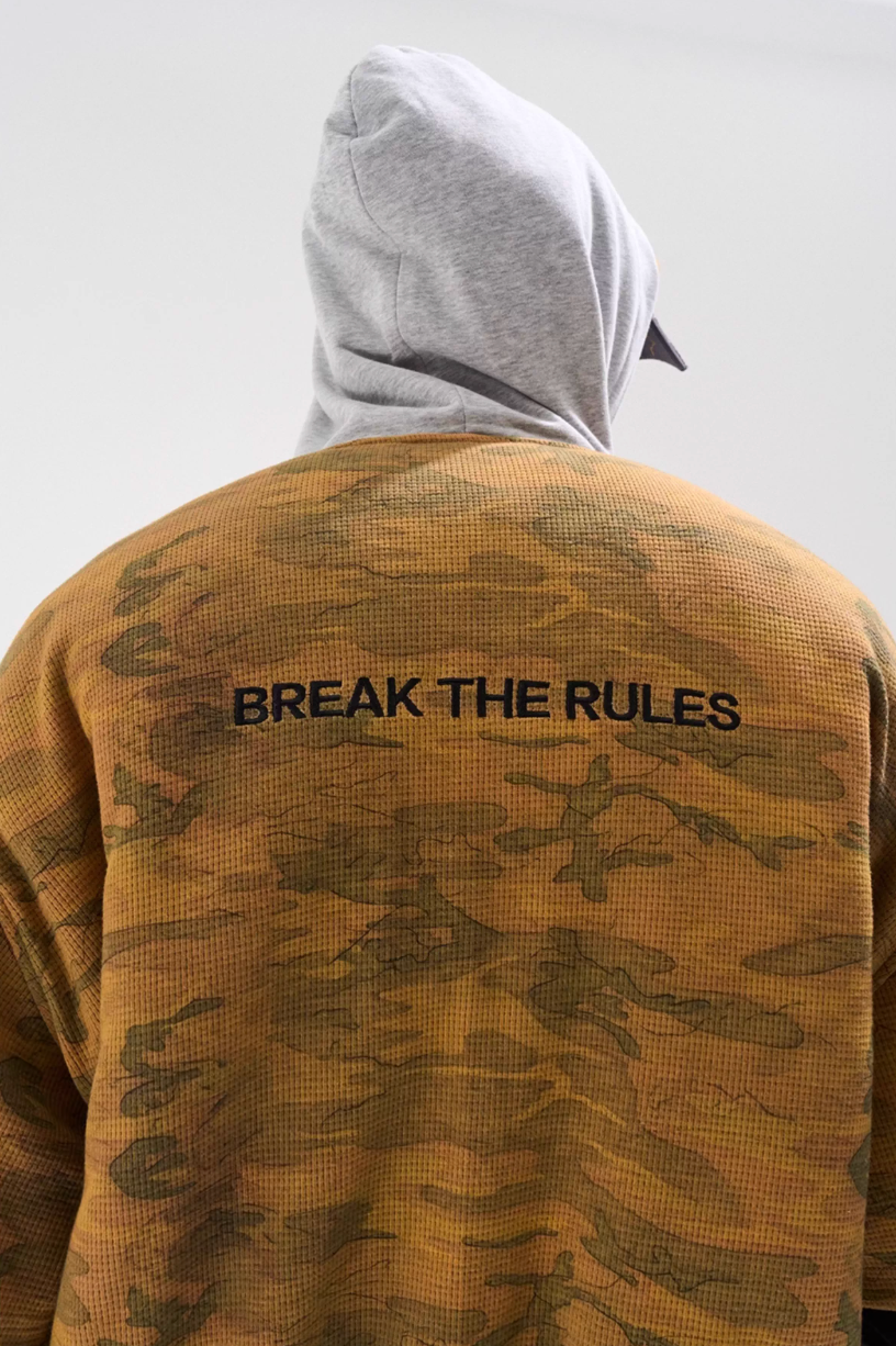 BLIND NO PLAN Reconstructed Patchwork Camouflage Padded MA-1 Jacket | Face 3 Face