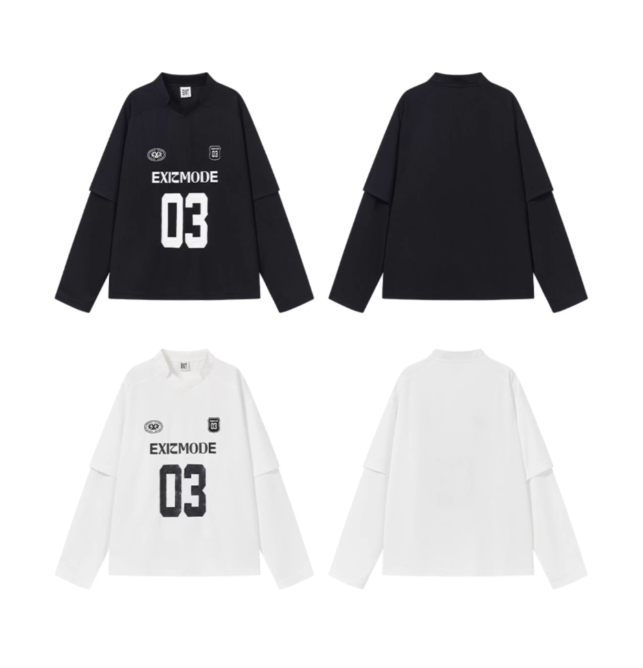 BLIND NO PLAN Layered Striped Long Sleeve Jersey | Face 3 Face