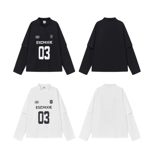 BLIND NO PLAN Layered Striped Long Sleeve Jersey | Face 3 Face