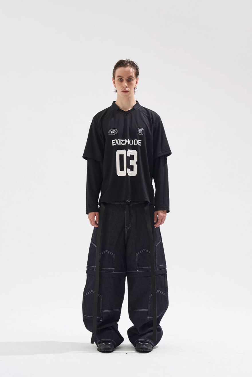 BLIND NO PLAN Layered Striped Long Sleeve Jersey | Face 3 Face