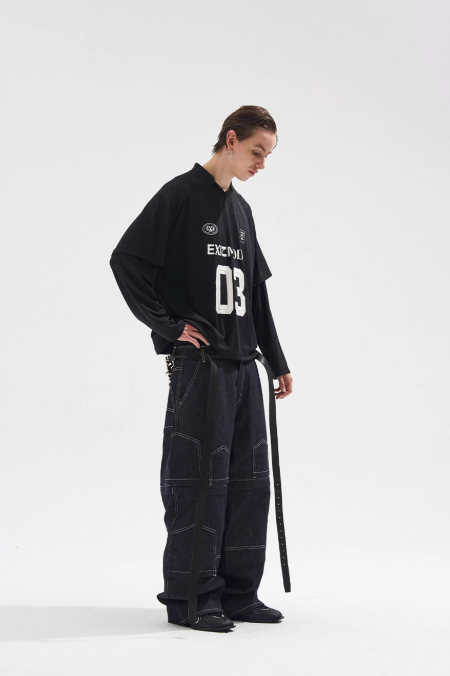 BLIND NO PLAN Layered Striped Long Sleeve Jersey | Face 3 Face