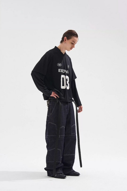 BLIND NO PLAN Layered Striped Long Sleeve Jersey | Face 3 Face