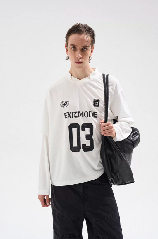 BLIND NO PLAN Layered Striped Long Sleeve Jersey | Face 3 Face