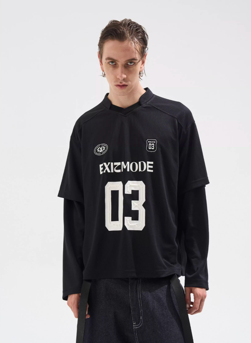 BLIND NO PLAN Layered Striped Long Sleeve Jersey | Face 3 Face