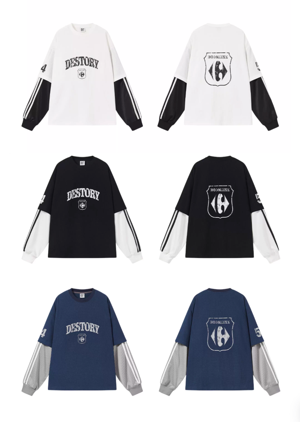 BLIND NO PLAN Layered Waffle and Jersey Long Sleeve Tee | Face 3 Face