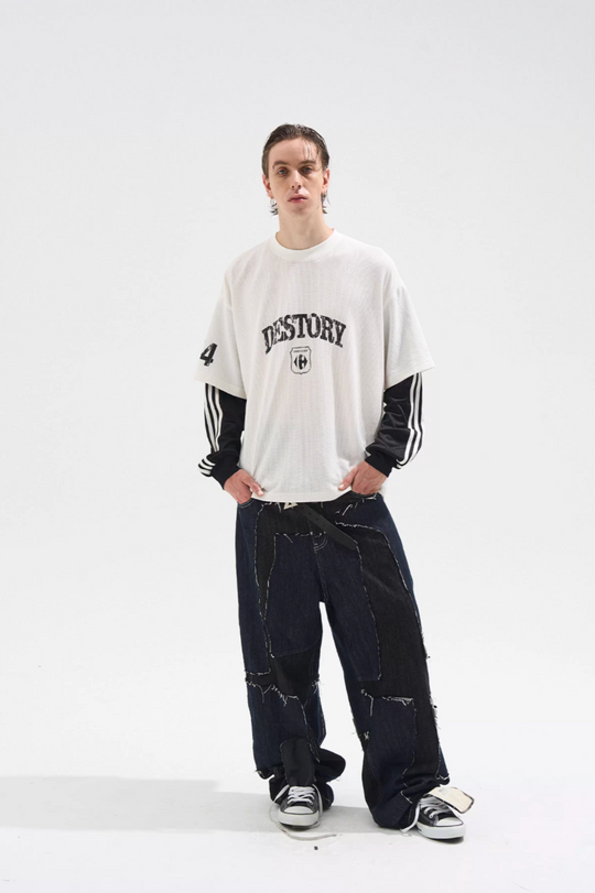 BLIND NO PLAN Layered Waffle and Jersey Long Sleeve Tee | Face 3 Face