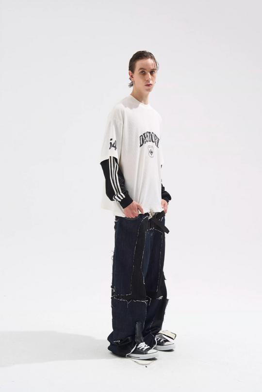 BLIND NO PLAN Layered Waffle and Jersey Long Sleeve Tee | Face 3 Face